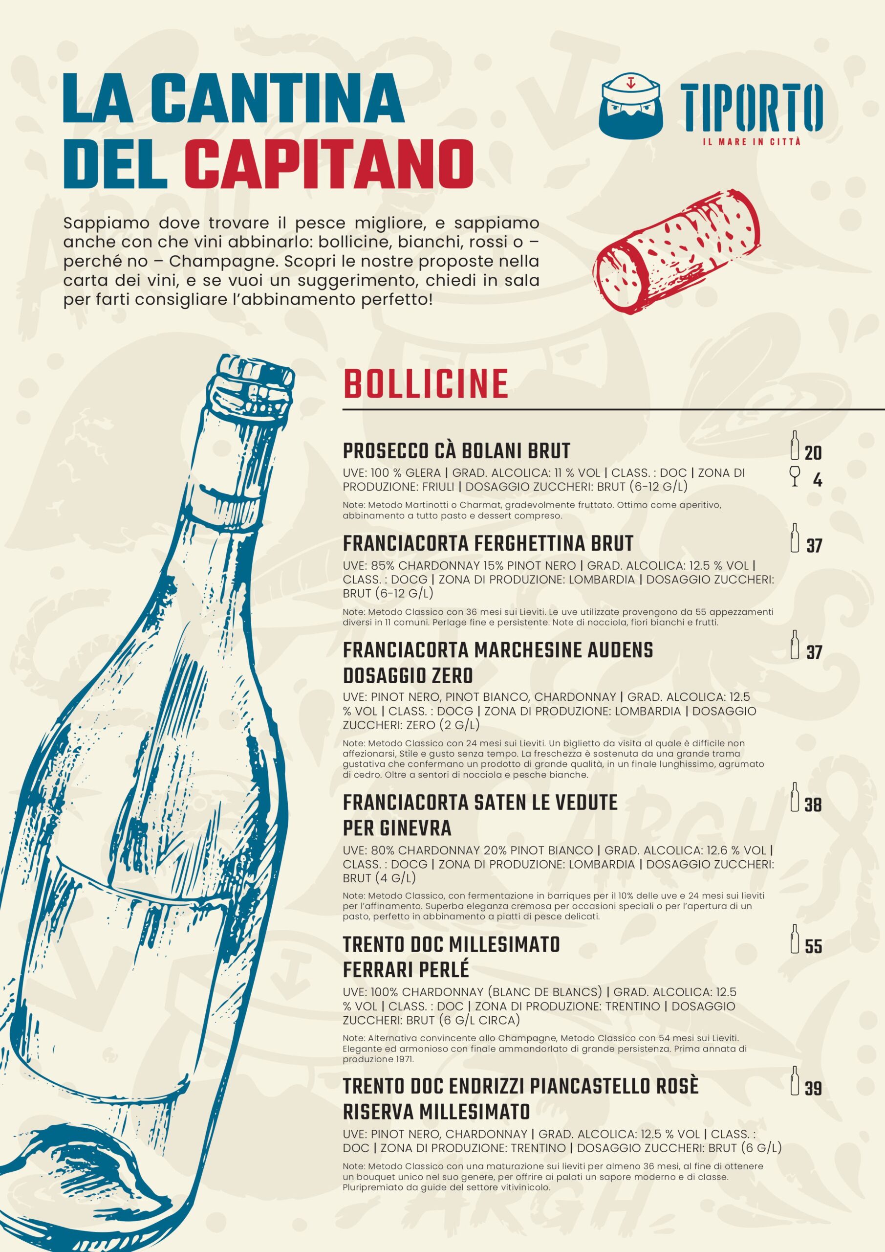 Carta dei vini Tiporto - pagina 1